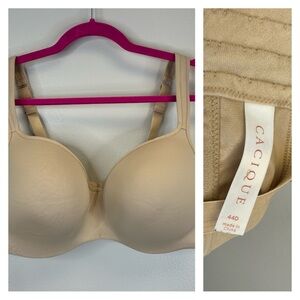 Cacique 44D Women's Beige Full-Coverage Bra EUC
